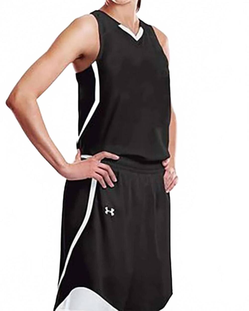 NEW UNDER ARMOUR women's patterson reversible basketball jersey in black